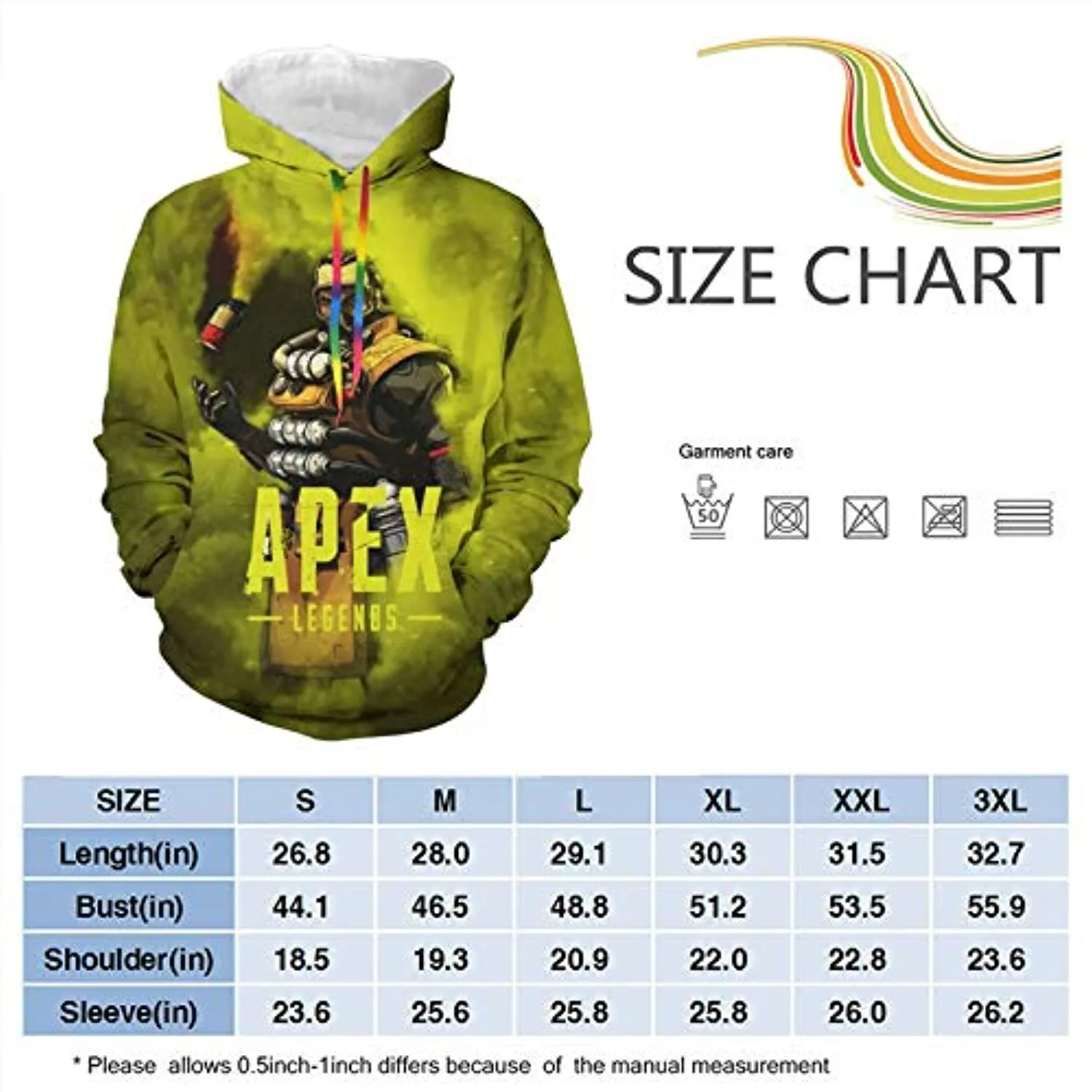 Apex Legends Hoodies - Caustic Fashion 3D Print Drawsrting Pullover Gaming Hoodie
