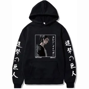 Attack on Titan Hoodie Eren Jeager Sweater Sweatshirt Cosplay Costume Pullover