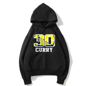 Basketball Fleece Hoodies - Solid Color Basketball Series Curry Logo Icon Super Cool Fleece Hoodie