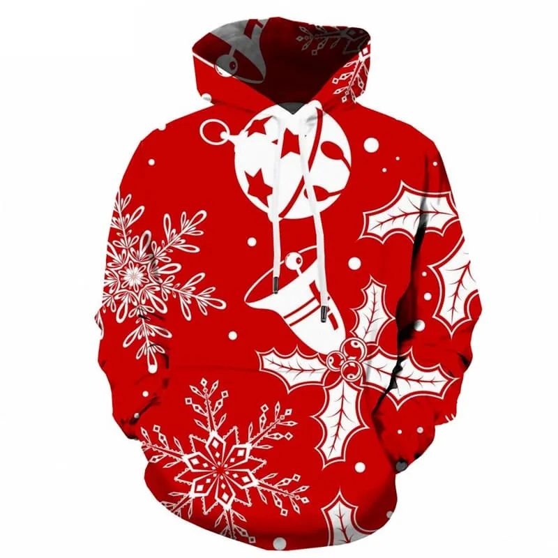 Christmas Sweatshirts men New Year 3d Printed Snowflake Hoody Anime Party Hoodie Print