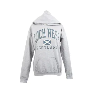 (D) Loch Ness Harvard Print Hooded Top Sports Grey