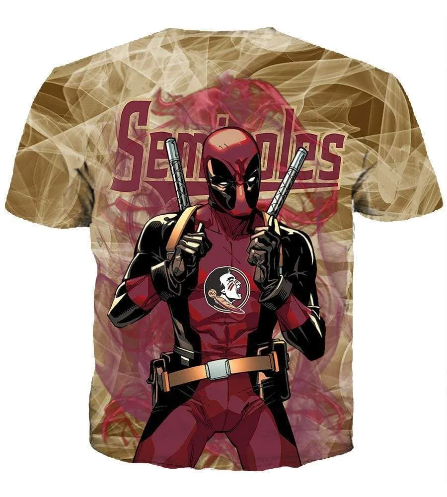 Deadpool Florida State Seminoles Hoodies - Pullover Yellow Hoodie