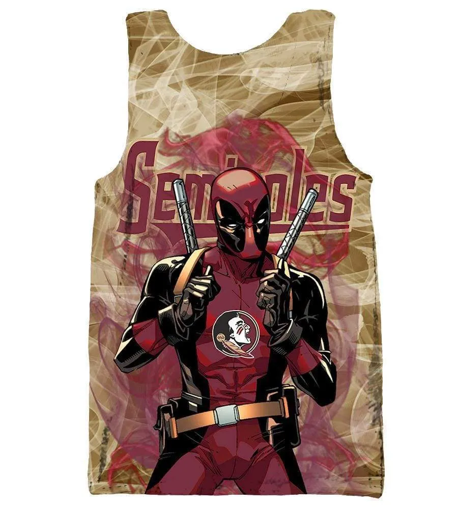 Deadpool Florida State Seminoles Hoodies - Pullover Yellow Hoodie