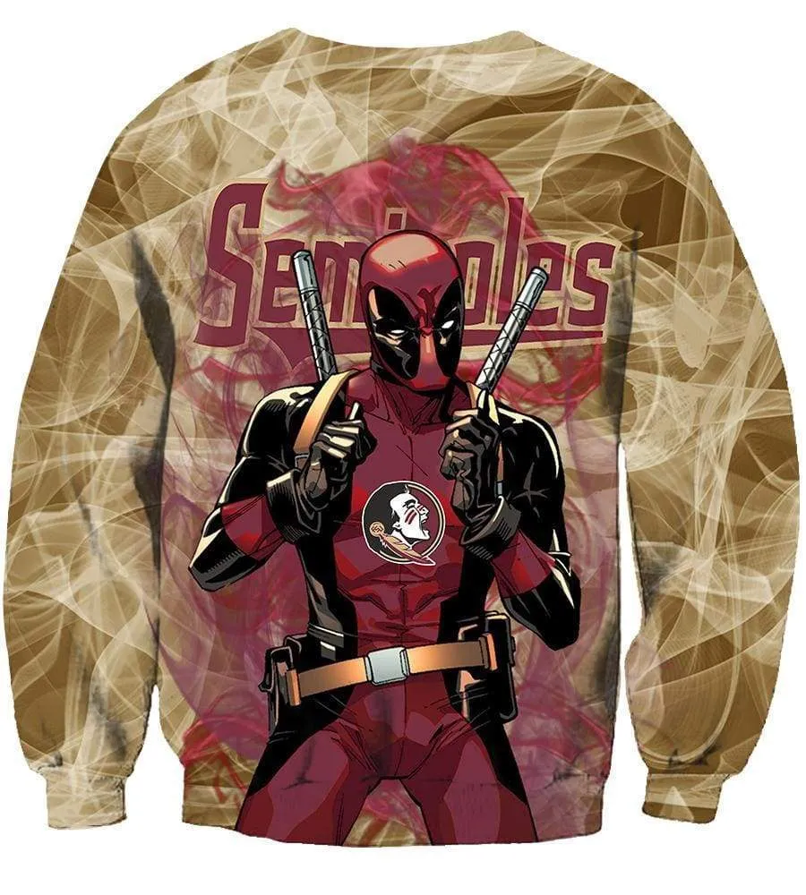 Deadpool Florida State Seminoles Hoodies - Pullover Yellow Hoodie