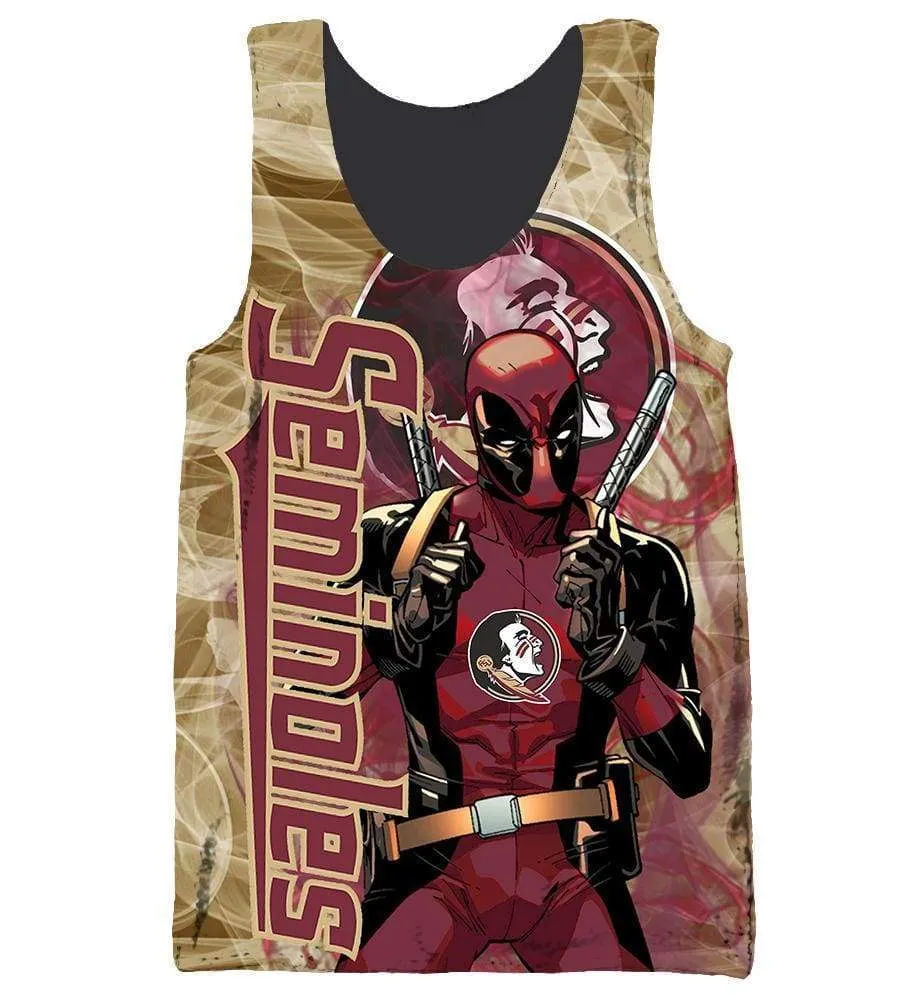 Deadpool Florida State Seminoles Hoodies - Pullover Yellow Hoodie