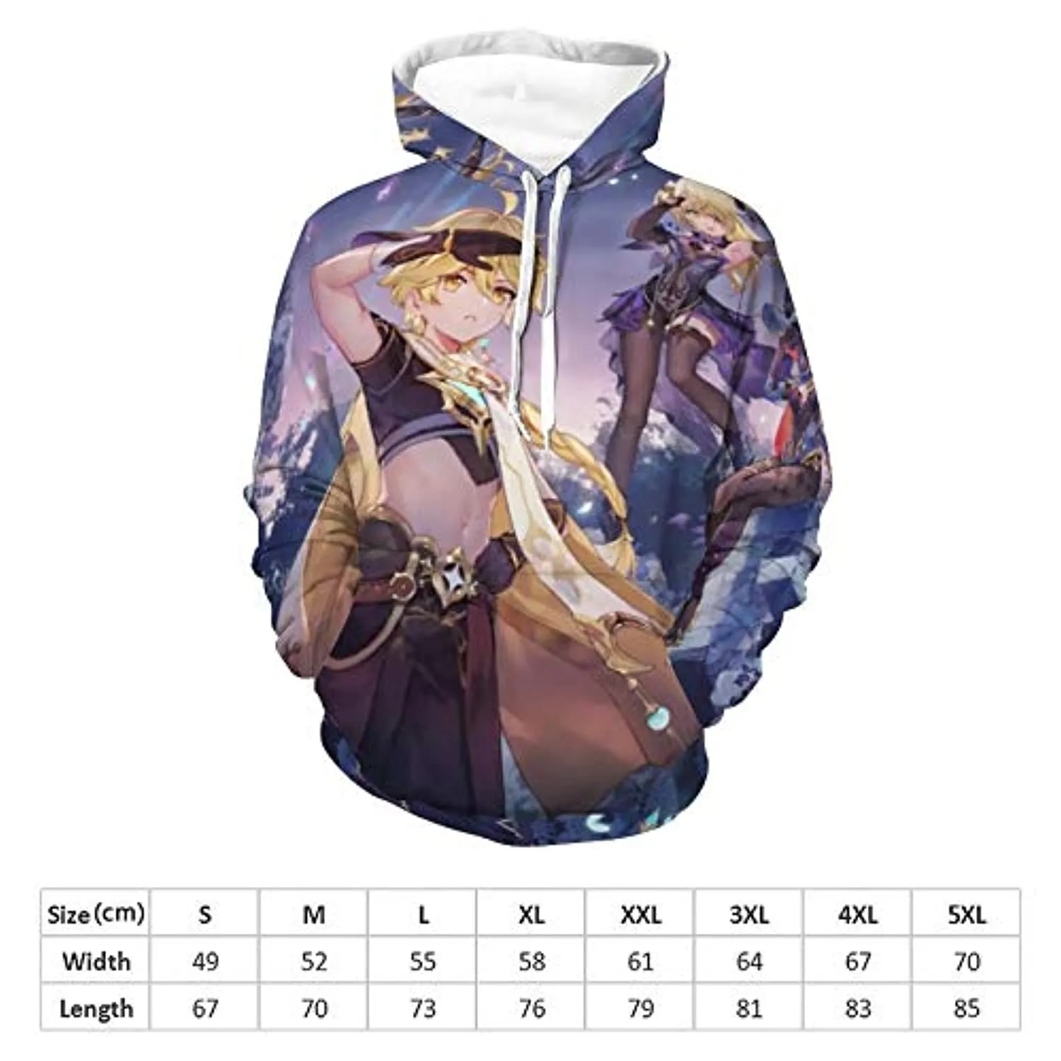 Genshin Impact Hoodies - Lumine 3D Game Pullover Hooded Sweatshirt
