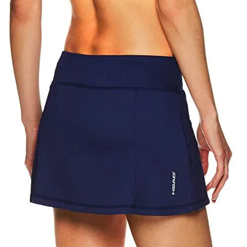 HEAD Women's Athletic Tennis Skort - Performance Training & Running Skirt - Lead Skort Medieval Blue, Small