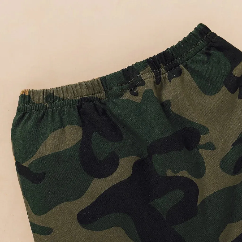 Letters Print Sleeveless Vest Top   Camouflage Shorts 2PCS Outfit Summer Clothing - Kids Toddler Baby Boy Fashion Clothes Set