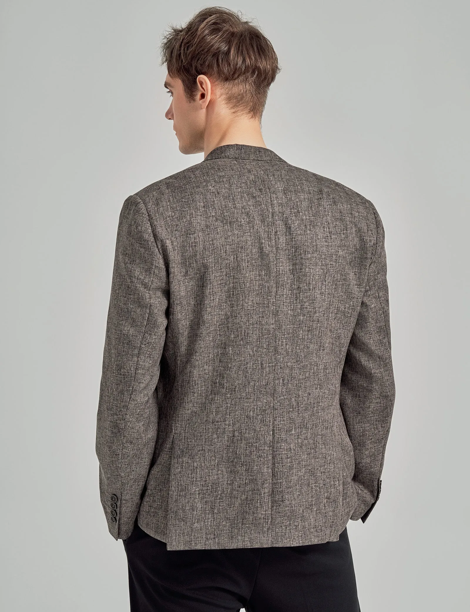 Men's Casual Suit Jacket Sports Coat Business Suit One Button, 020-Brown