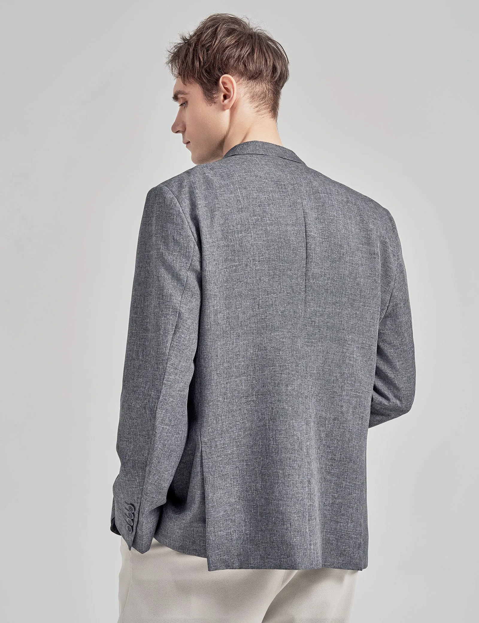 Men's Casual Suit Jacket Sports Coat Business Suit One Button, 020-Gray