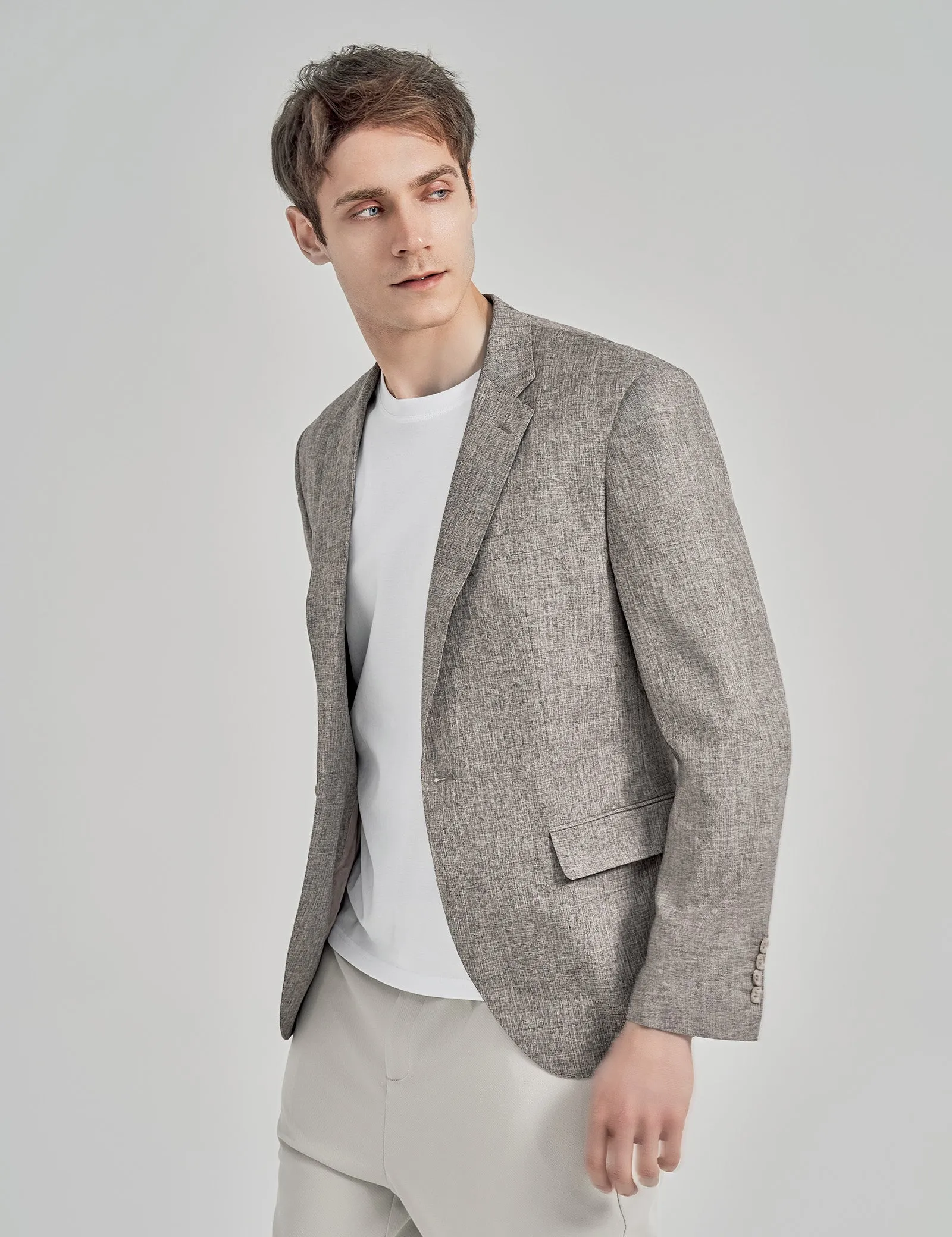Men's Casual Suit Jacket Sports Coat Business Suit One Button, 020-Khaki