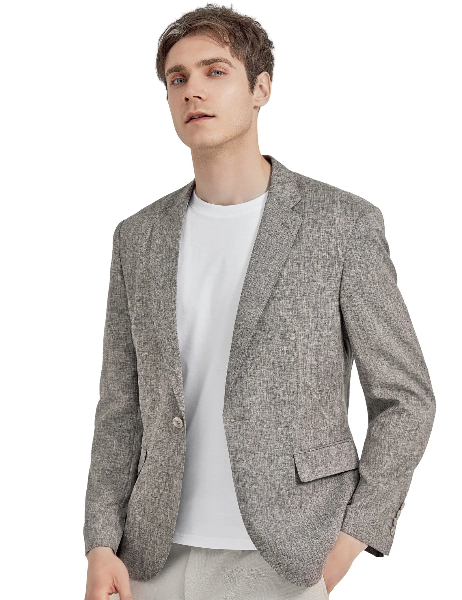 Men's Casual Suit Jacket Sports Coat Business Suit One Button, 020-Khaki