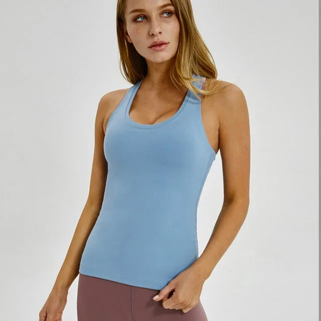 Open Back Racerback Yoga Tank Top T Shirts