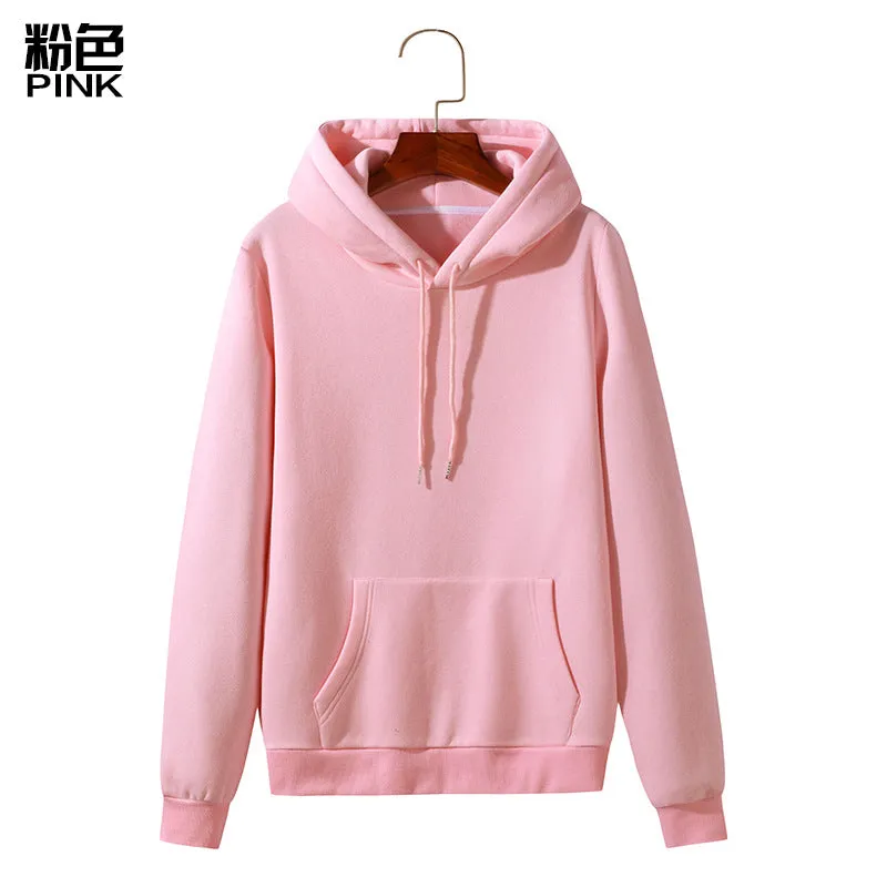 Pure Color Sports Hooded Sweater Coat