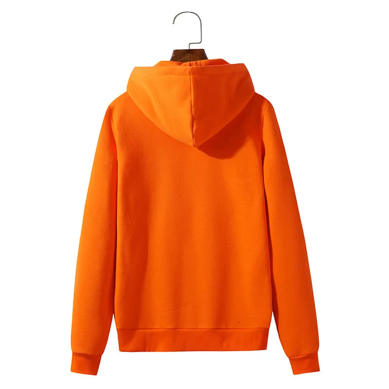 Pure Color Sports Hooded Sweater Coat