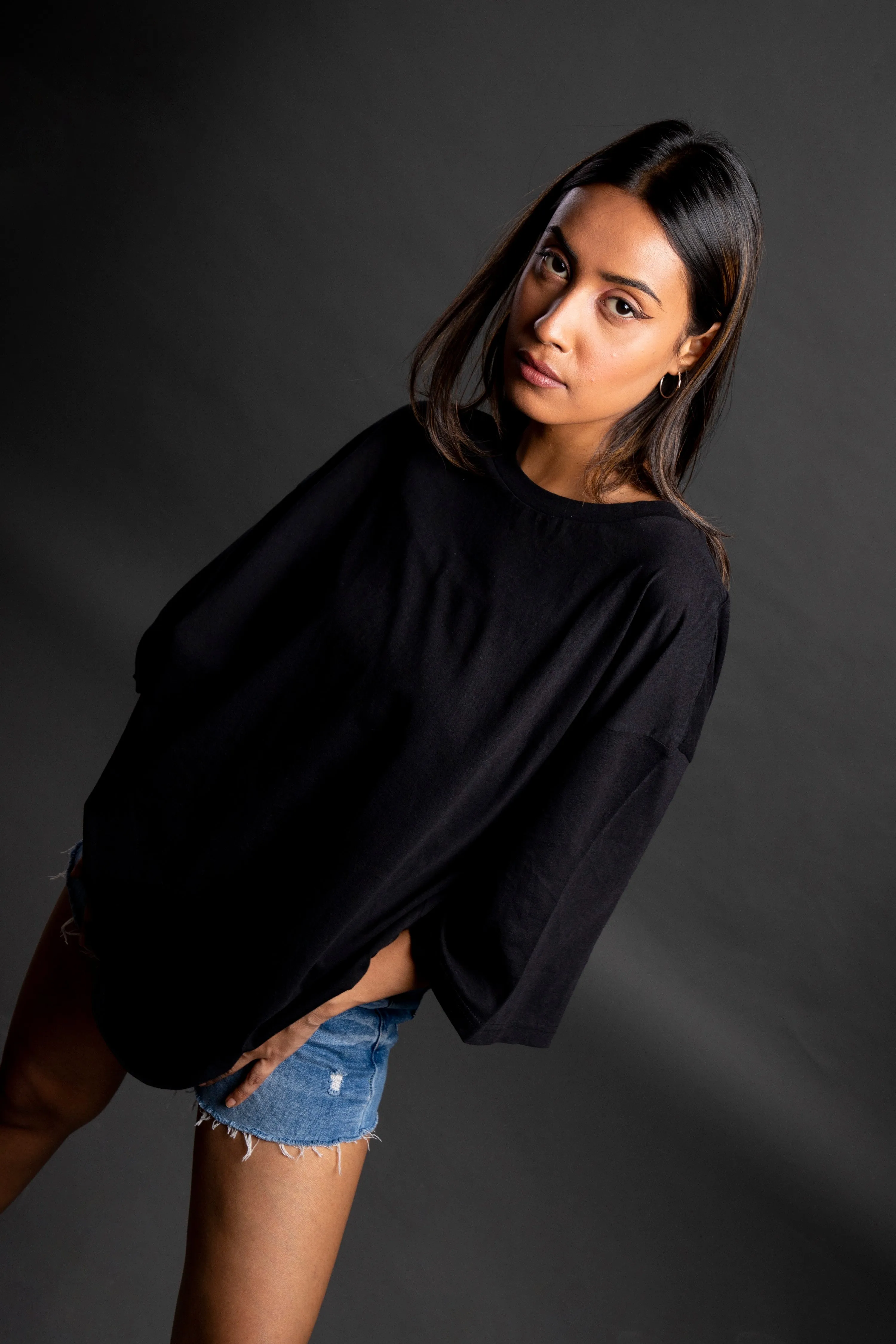 RAVEN -  Women's SOLID Over Size Tee#4