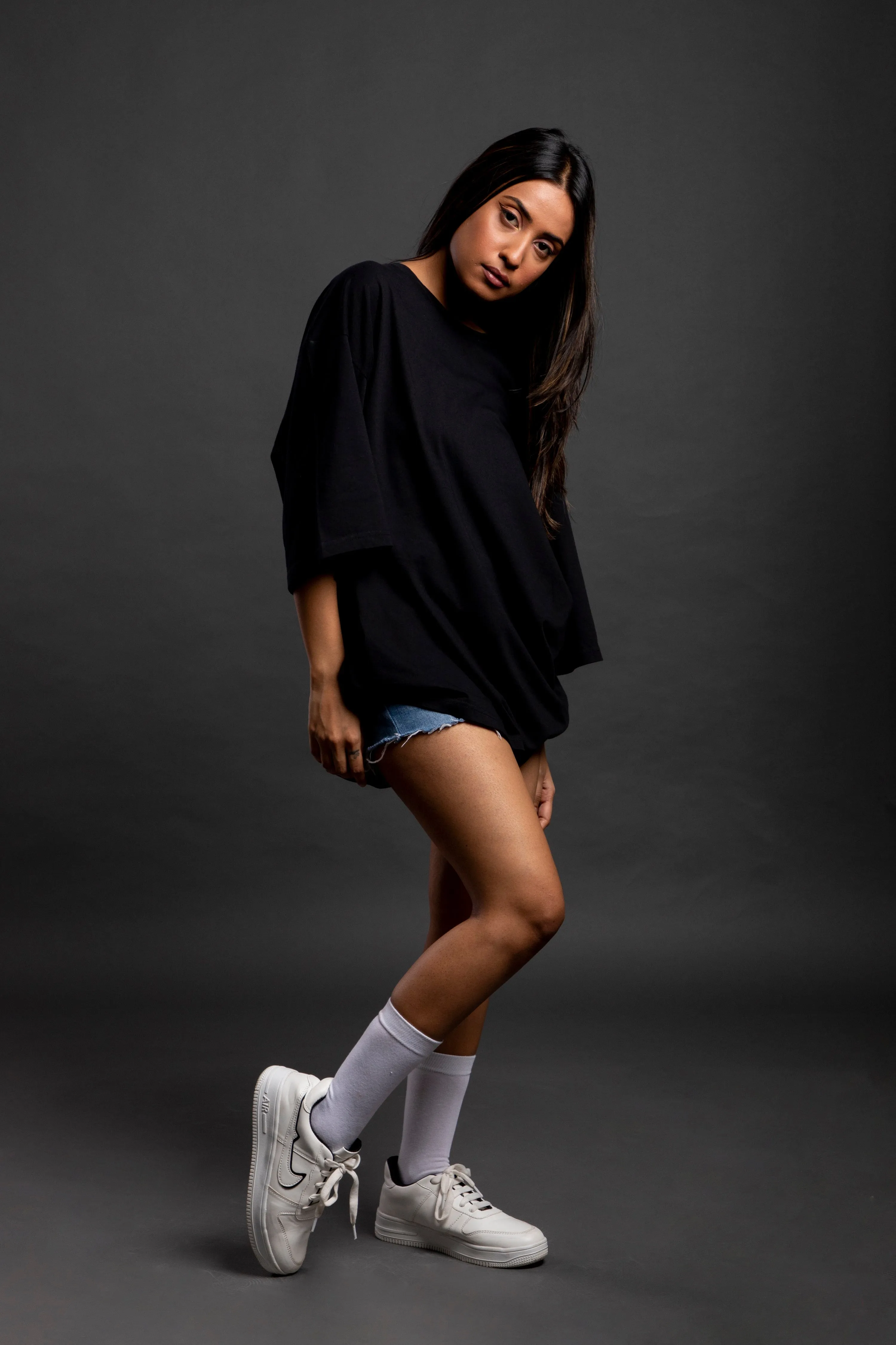 RAVEN -  Women's SOLID Over Size Tee#4