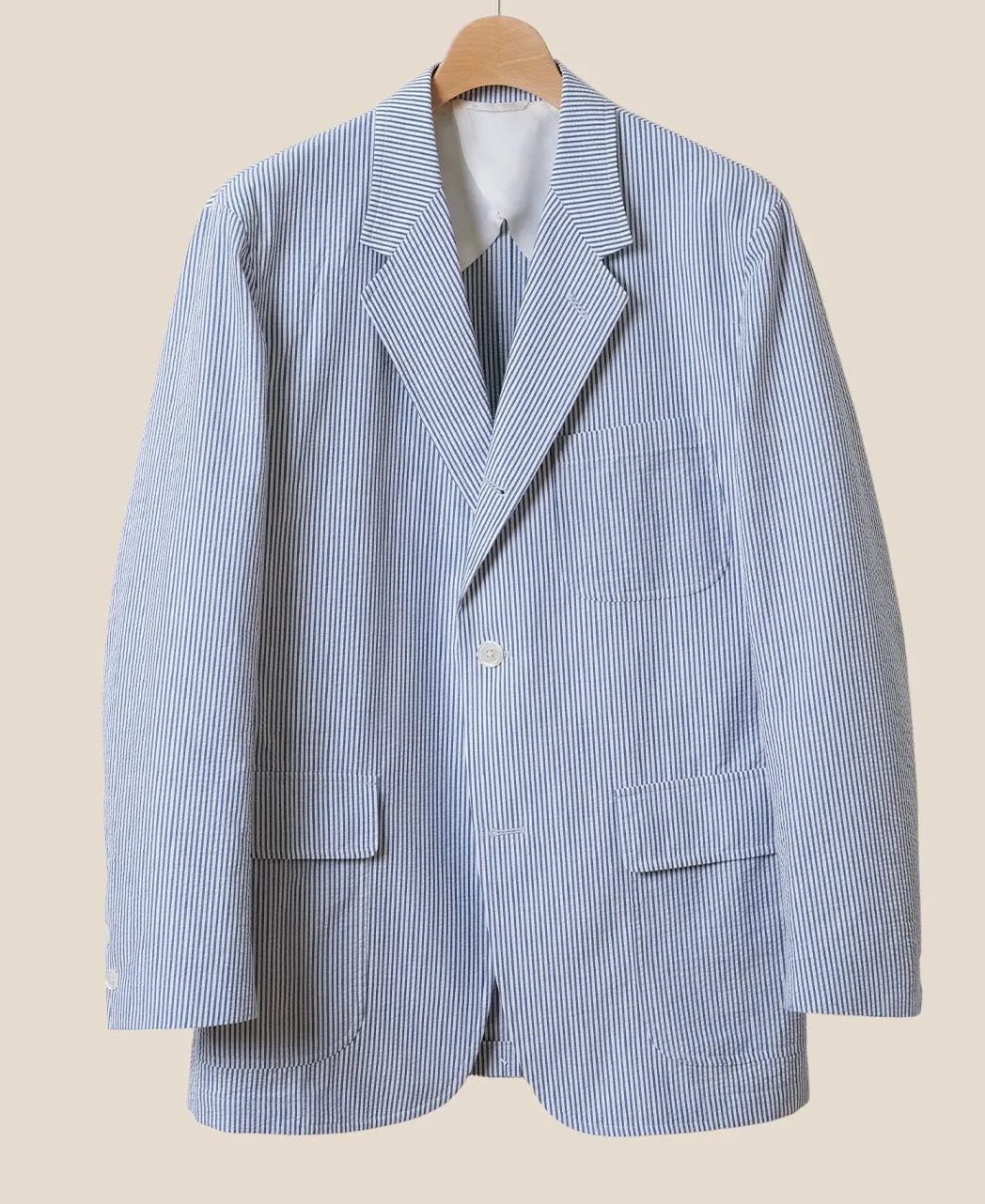 Unstructured Ivy Jacket Seersucker Stripe