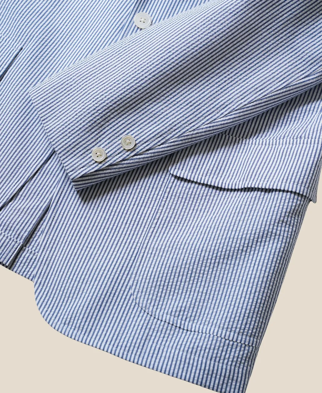 Unstructured Ivy Jacket Seersucker Stripe