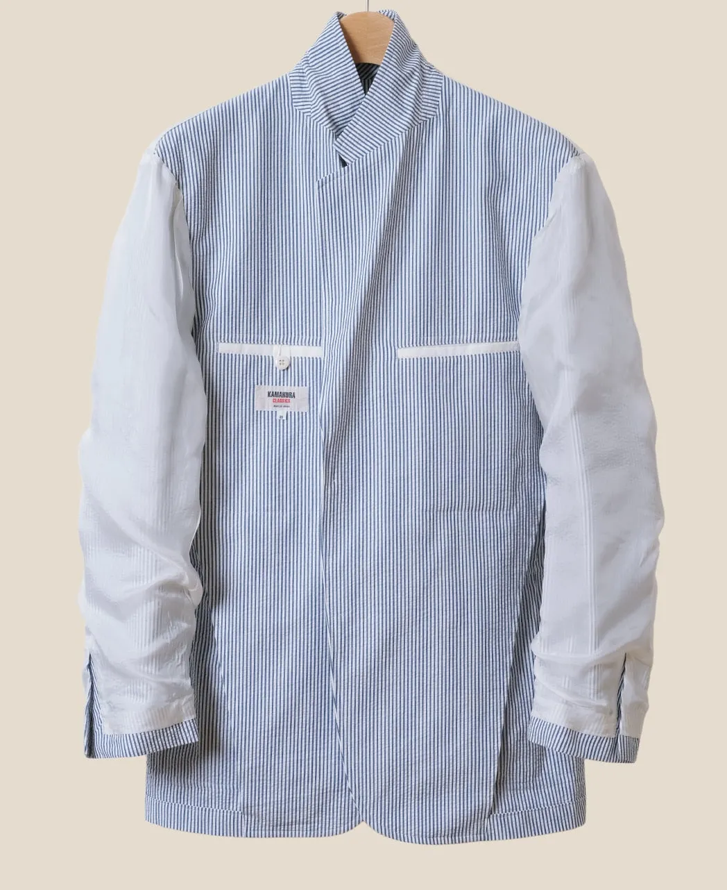 Unstructured Ivy Jacket Seersucker Stripe