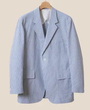Unstructured Ivy Jacket Seersucker Stripe