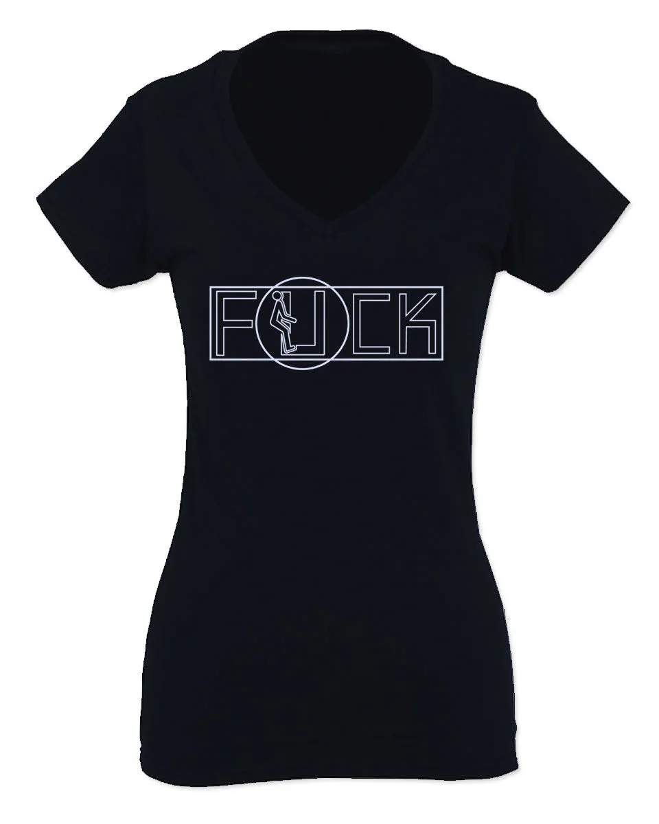 VICES AND VIRTUESS Funny Fuck You Fonts Sarcastic Hilarious tee For Women V neck fitted T Shirt