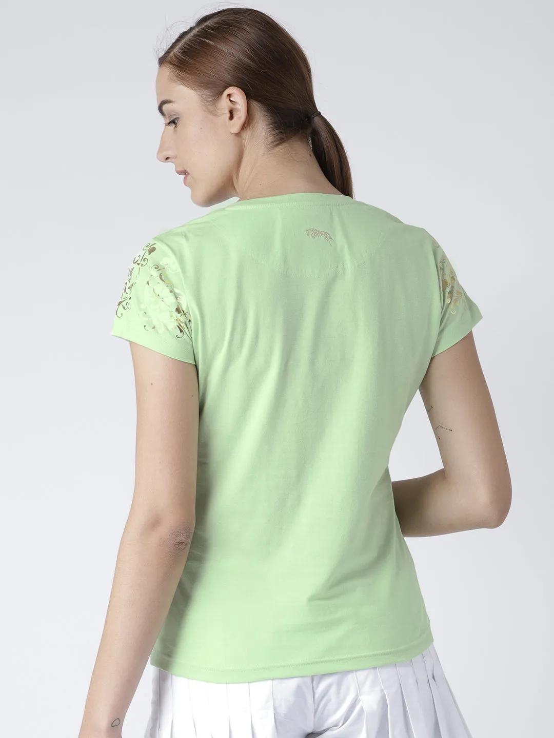 Women Green Casual T-shirt