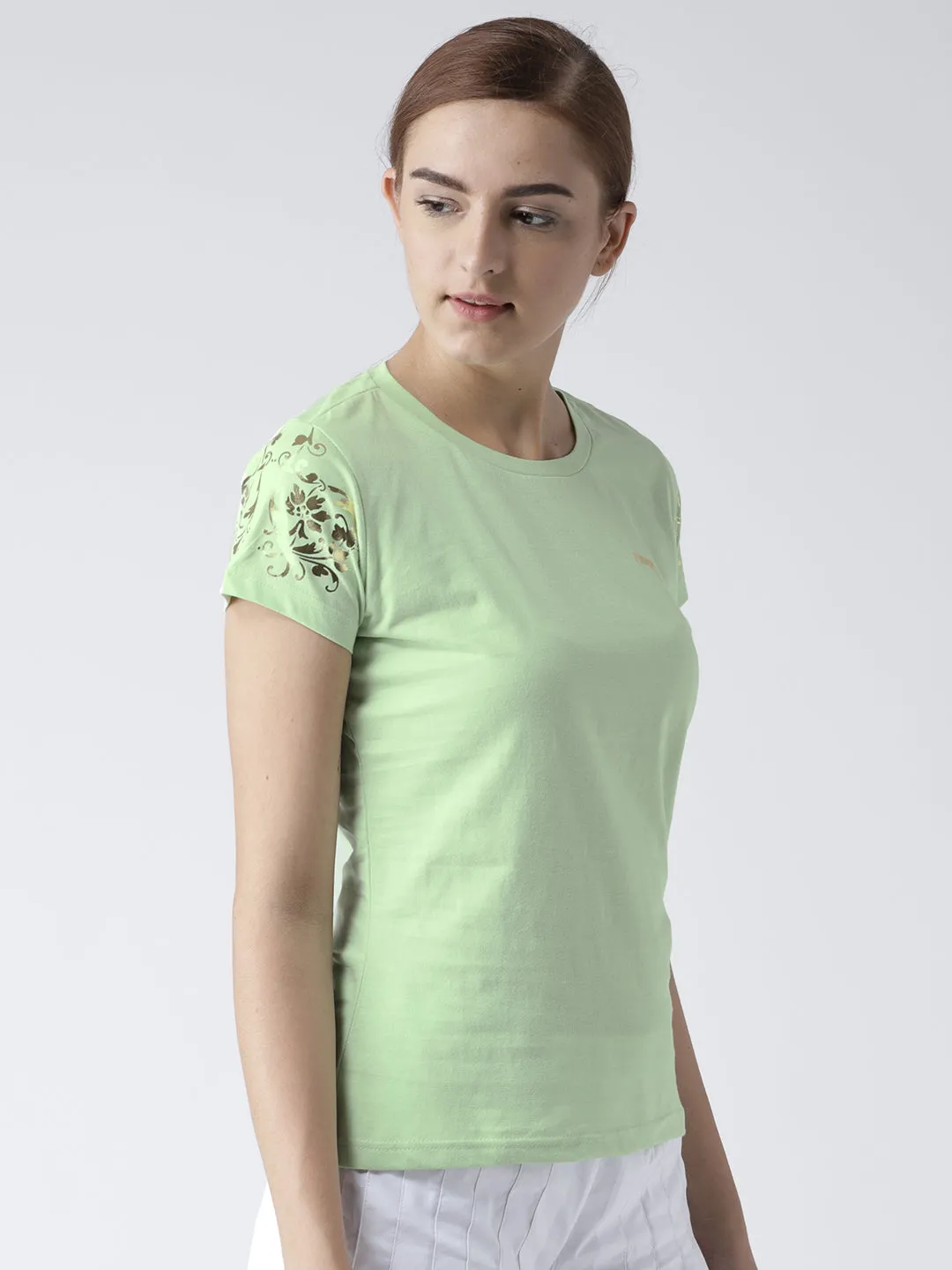 Women Green Casual T-shirt