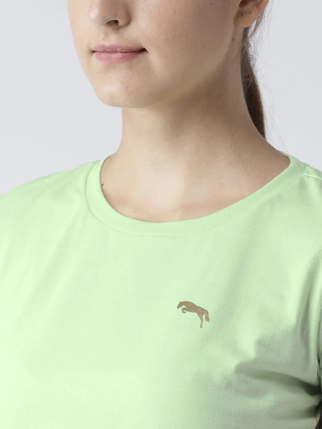 Women Green Casual T-shirt
