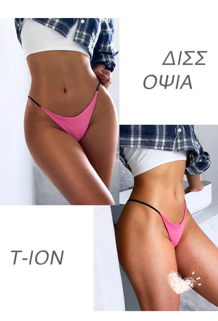Women Panties T-back Thong Low Waist Bikini Underwear G-String Underpants Lingerie Sports Briefs