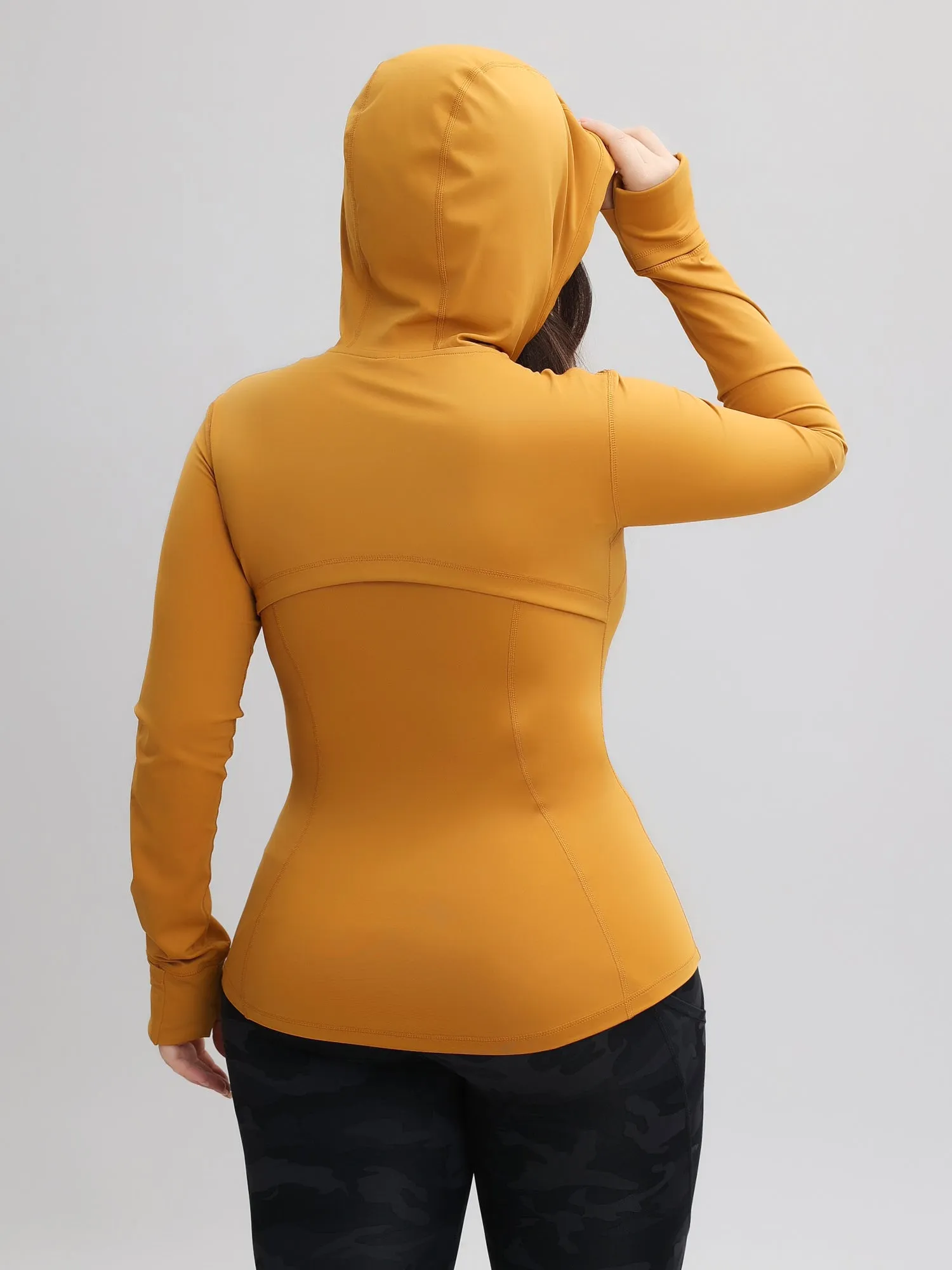 Zip-Up Stretch Sports Hoodie with Pockets