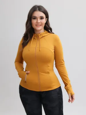 Zip-Up Stretch Sports Hoodie with Pockets