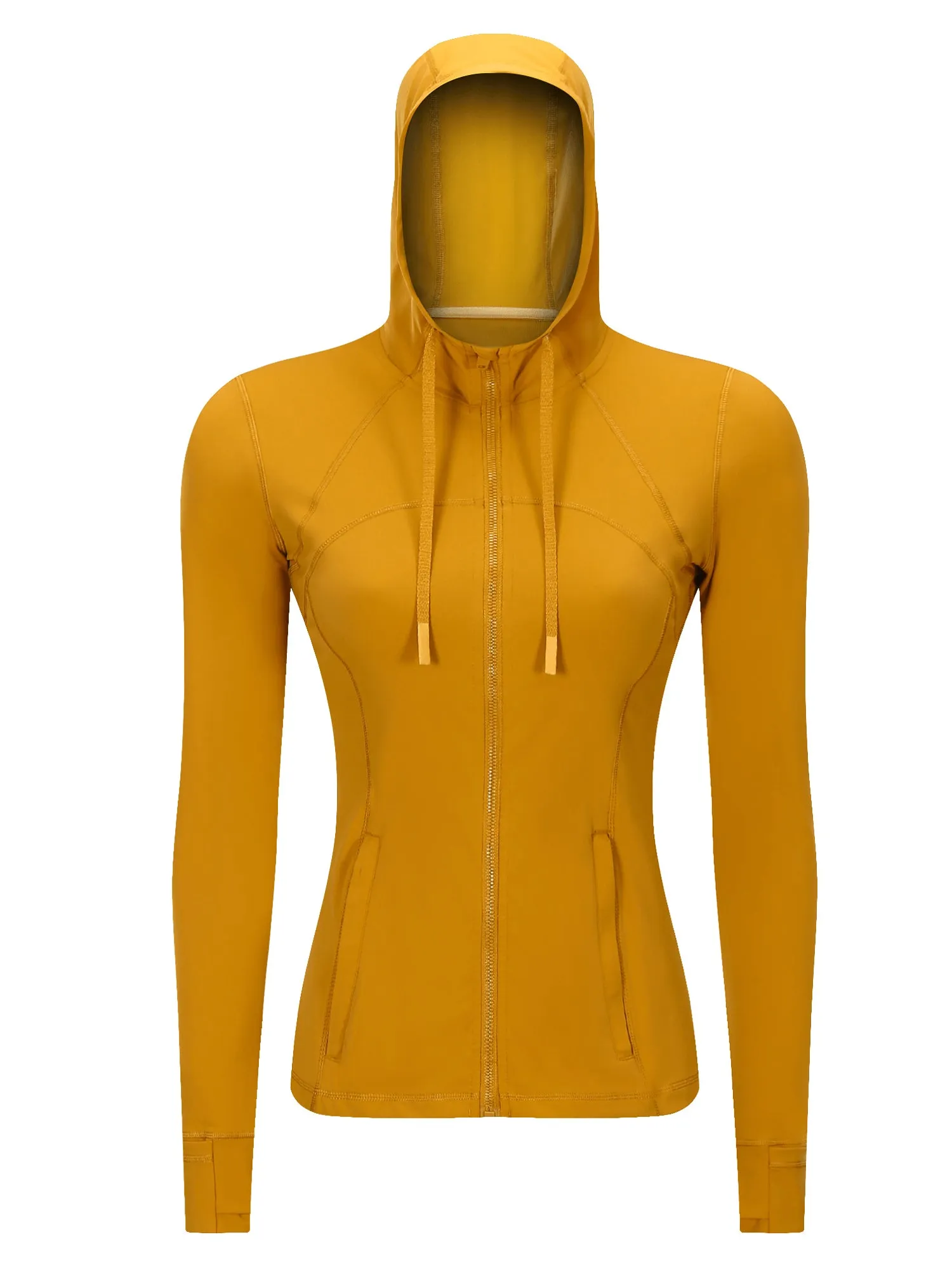 Zip-Up Stretch Sports Hoodie with Pockets