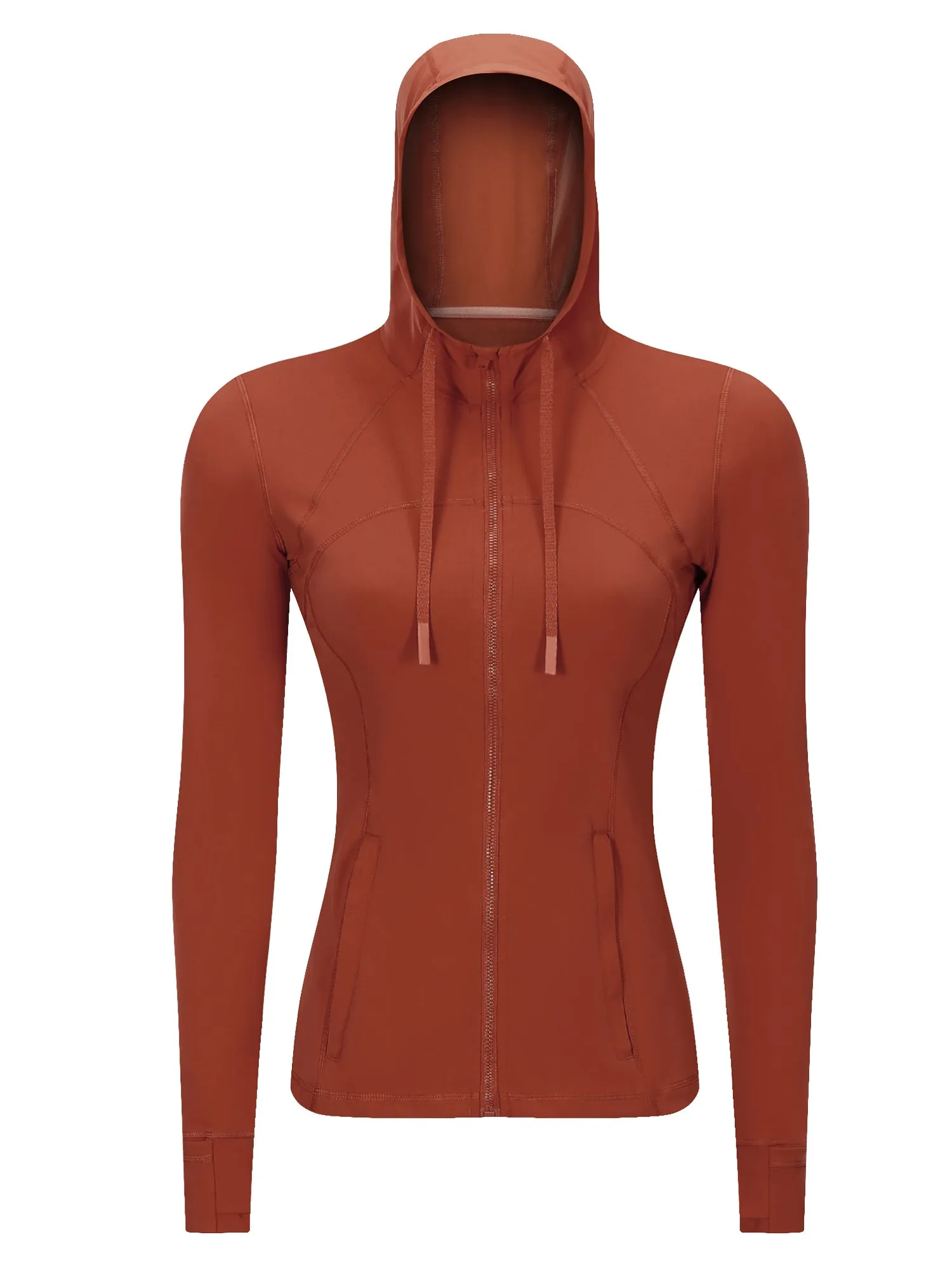 Zip-Up Stretch Sports Hoodie with Pockets
